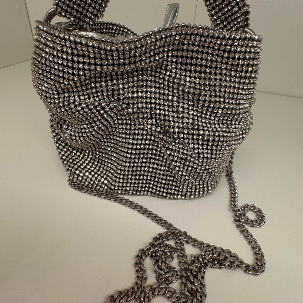 JIMMY CHOO
Bonny Silver Crystal Mesh Mini Bag